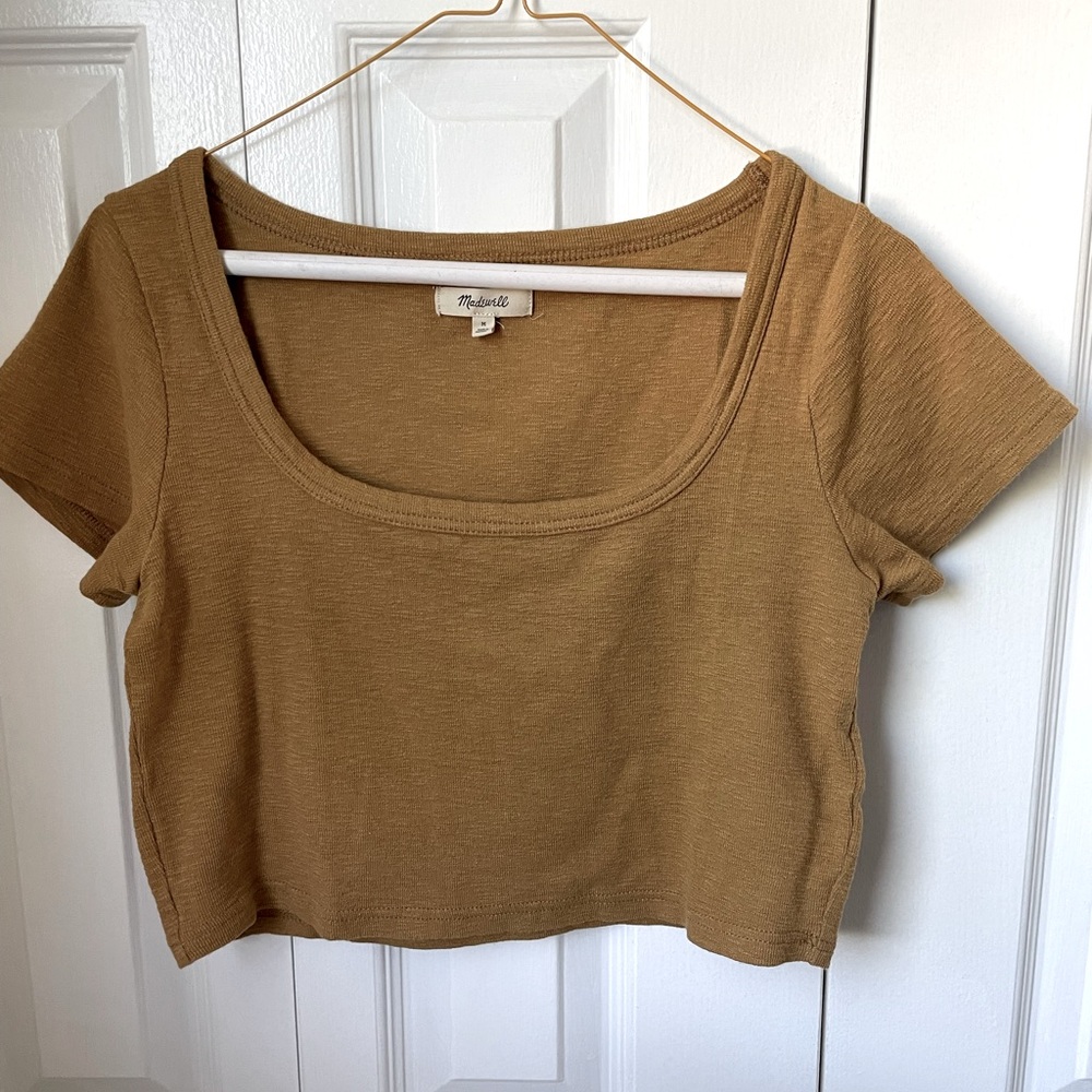 Madewell cotton ribbed crop top.  Size M